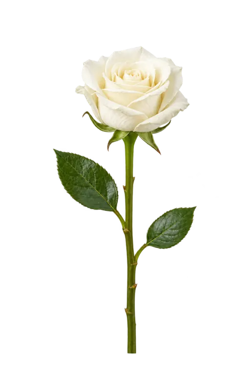 Open white rose